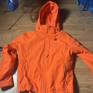 Ororo Heated Jacket Men Size Small Orange Wind Resistant  NO BATTERY